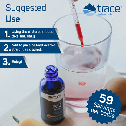 Frasco suplemento líquido de vitamina b12 y minerales