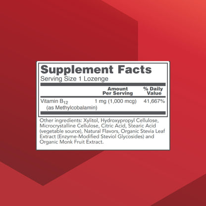 Frasco suplemento Metil B12 1000 mcg para metabolismo