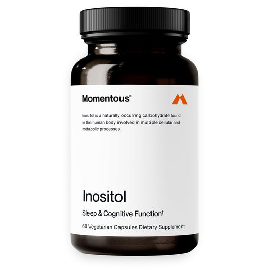Frasco suplemento Momentous Inositol 120 cápsulas vegano