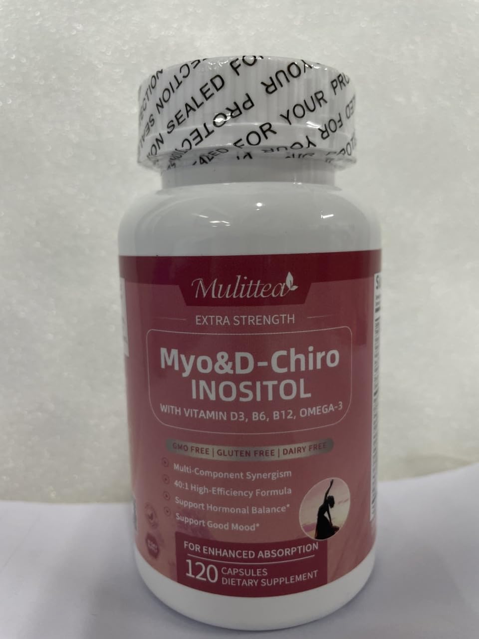 Frasco de suplemento Mulittea 80 cápsulas balance hormonal