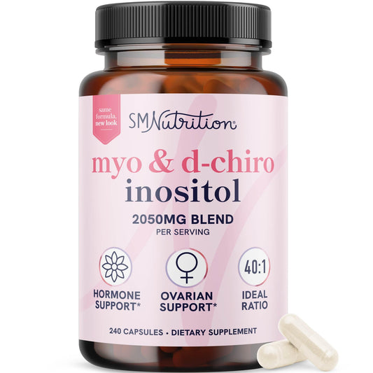 Frasco del suplemento Myo y D-Chiro Inositol para mujeres