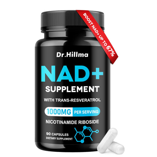 Frasco suplemento NAD+ Dr.hillmall 1000mg 90 cápsulas