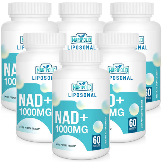 Frasco suplemento NAD+ liposomal Maripolio 1000 mg 360 cápsulas