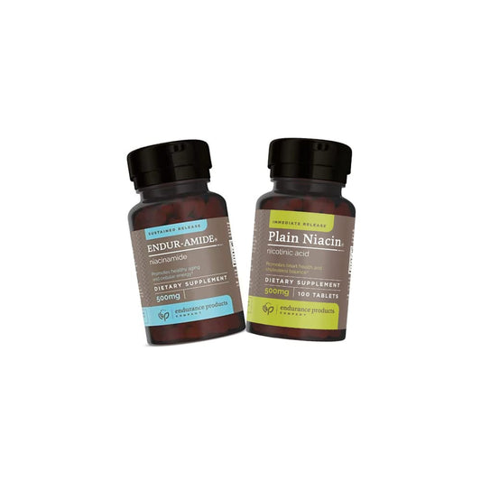 Frasco suplemento NAD+ niacinamida B3 Endurance Products 200 tabletas