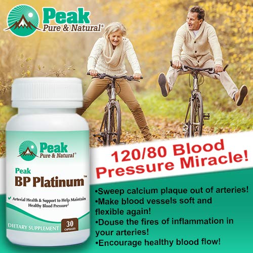 Frasco de suplemento natural Peak BP Platinum