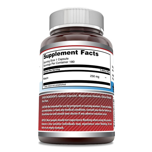 Frasco suplemento niacina sin gluten Amazing Formulas