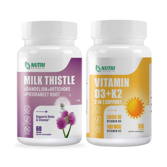 Frasco de suplemento Nutri Potentia de vitamina D3 K2