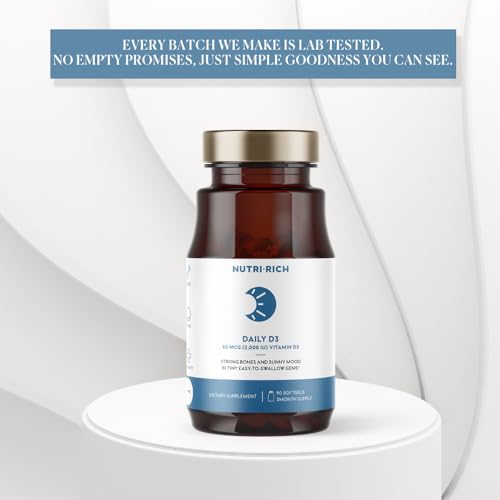 Frasco suplemento Nutri-Rich vitamina D3 para huesos