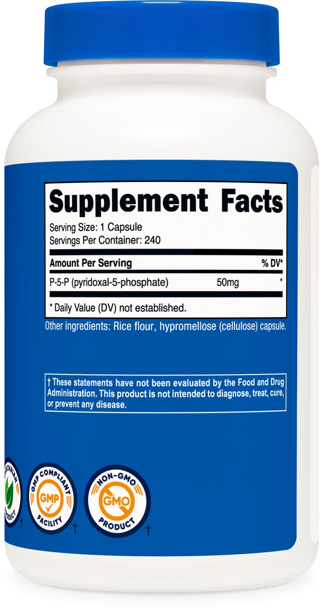 Frasco suplemento Nutricost vitamina b6 p5p