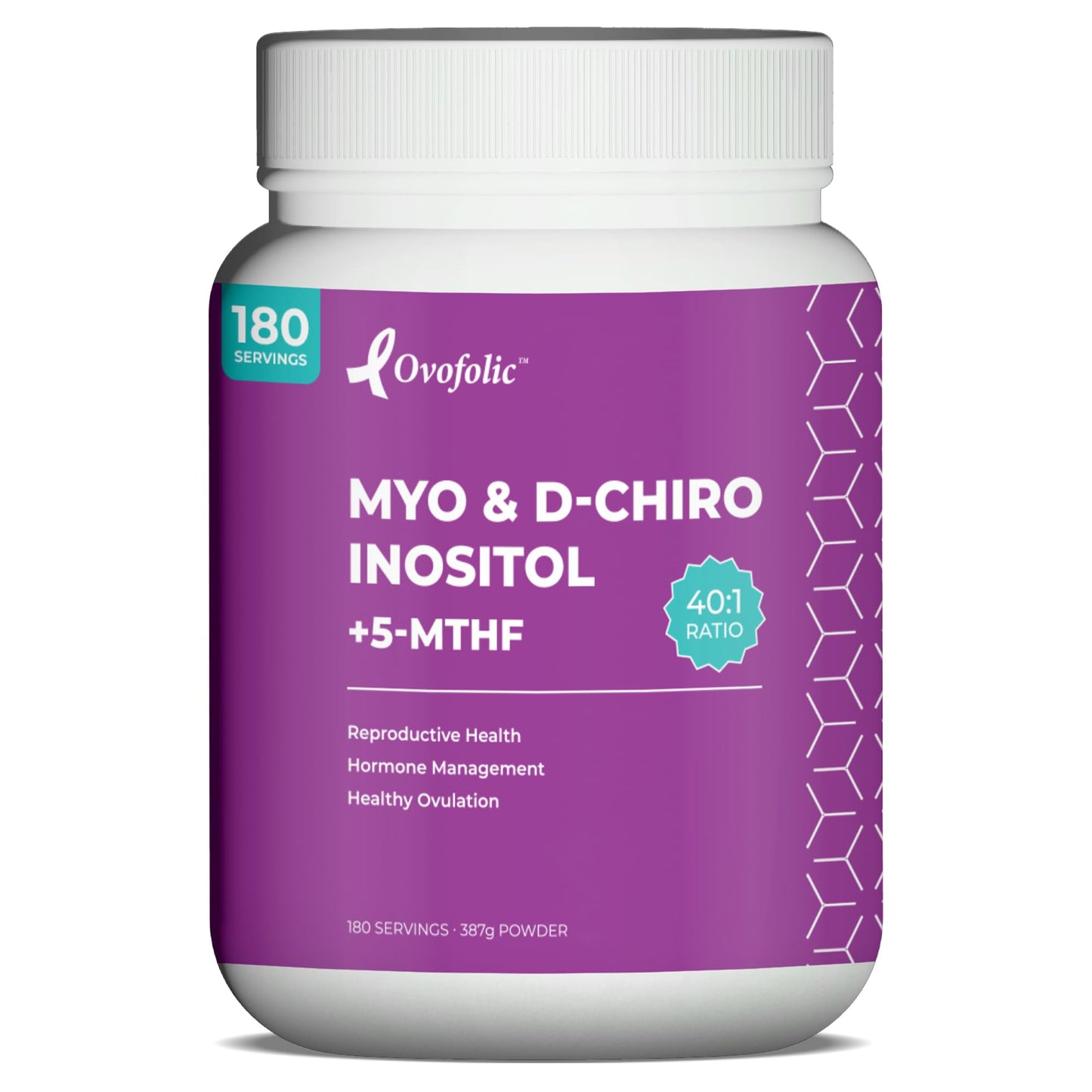Frasco de suplemento Ovofolic Inositol para equilibrio hormonal