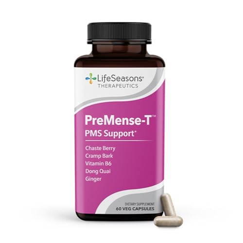Frasco de suplemento PreMense-T de 60 cápsulas para alivio del PMS.