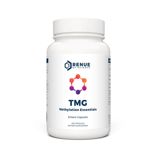 Frasco suplemento Renue By Science TMG 120 cápsulas