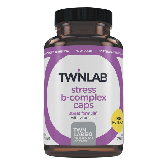 Frasco suplemento Twinlab Stress complejo B vitaminas B12 y B6 250 cápsulas
