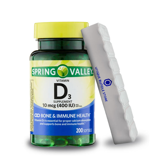 Frasco suplemento Unique Bundle Store vitamina D3 400 UI
