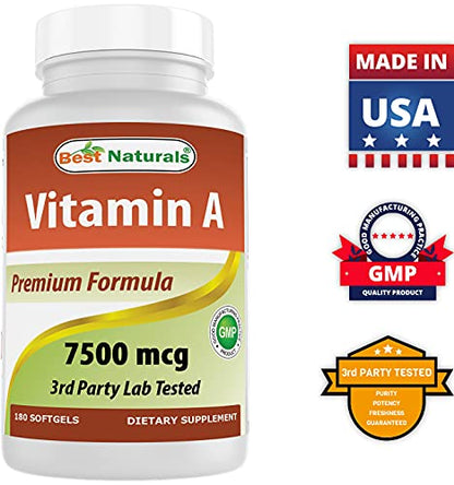 Frasco suplemento vitamina A y zinc Best Naturals
