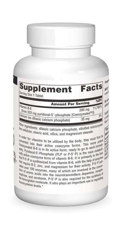 Frasco suplemento vitamina B6 coenzimada de Source Naturals