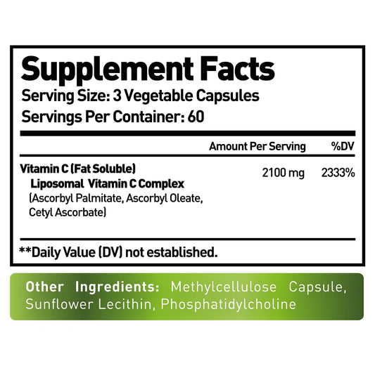 Frasco suplemento vitamina C liposomal alta absorción NURTURE ALLEY