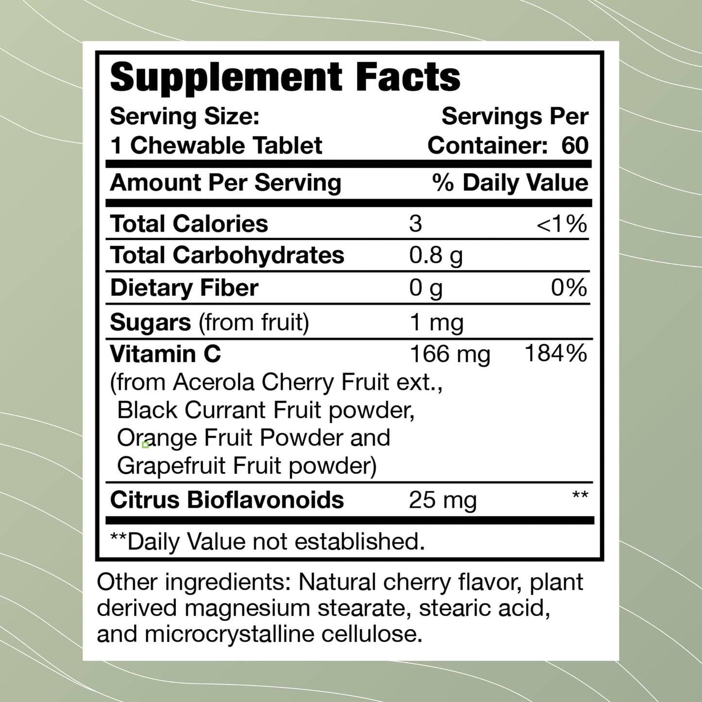 Frasco suplemento vitamina C masticable Optimal Health Systems