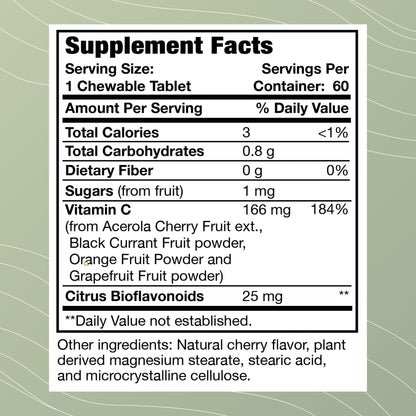 Frasco suplemento vitamina C masticable Optimal Health Systems