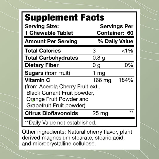 Frasco suplemento vitamina C masticable Optimal Health Systems