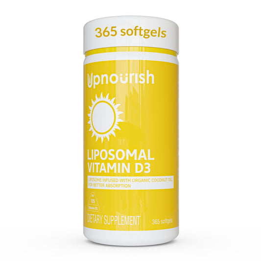 Frasco suplemento vitamina d3 liposomal 5000 ui upnourish