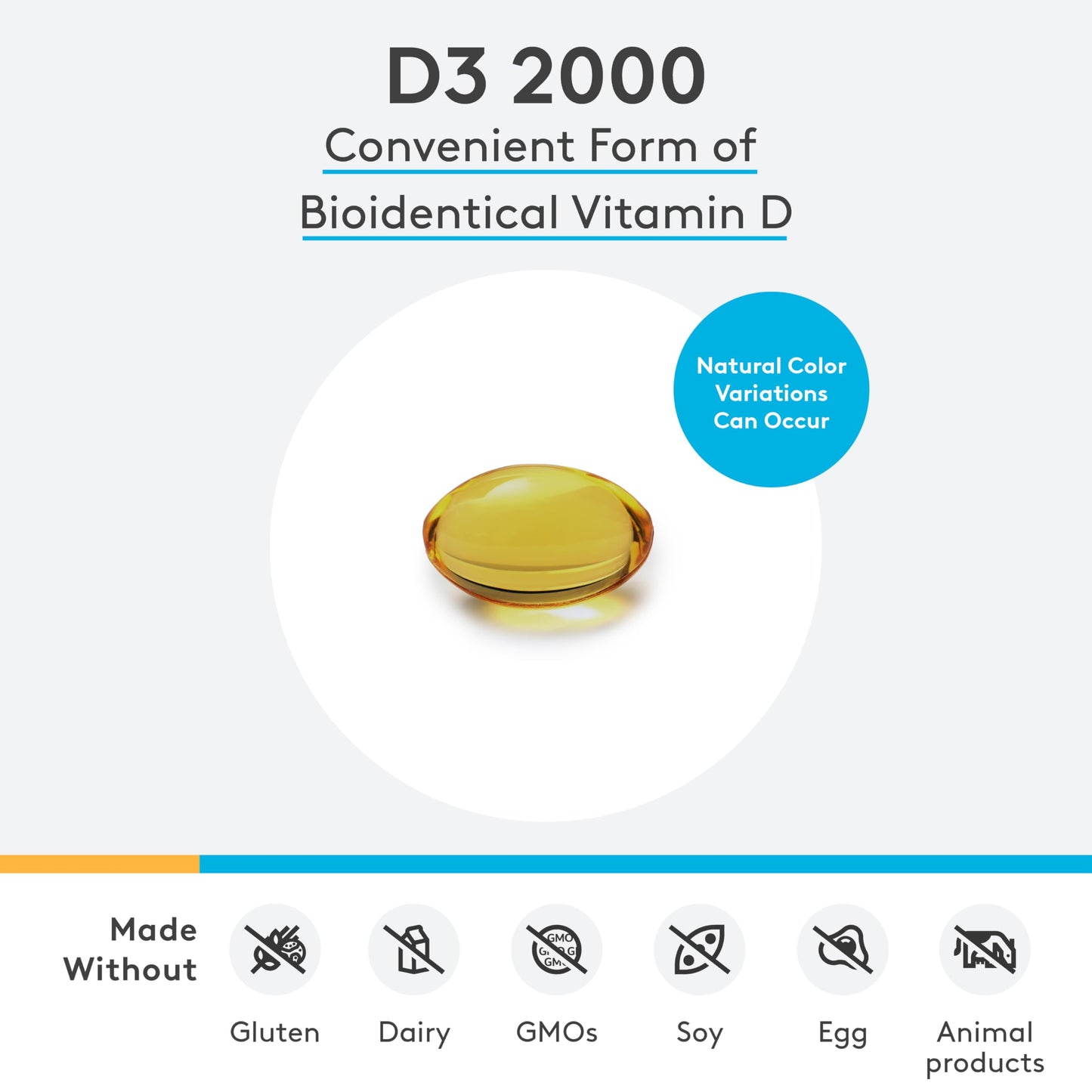 Frasco suplemento vitamin D3 XYMOGEN 2000 IU