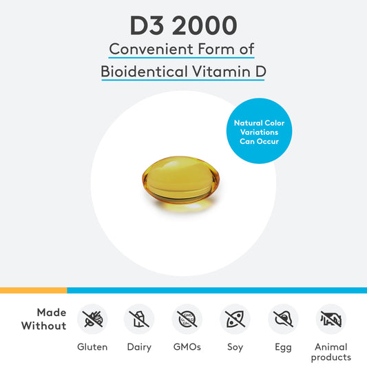 Frasco suplemento vitamin D3 XYMOGEN 2000 IU