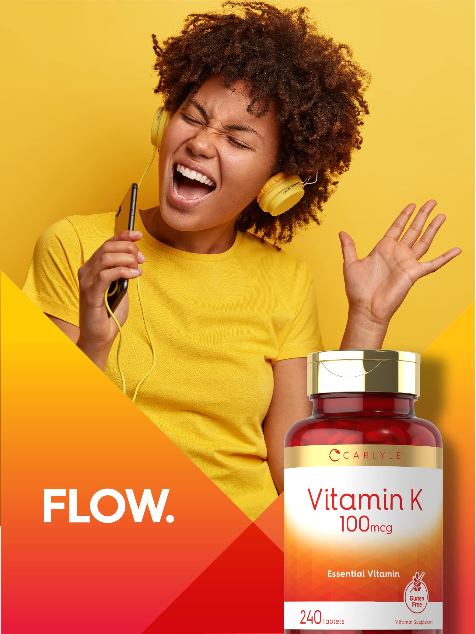 Frasco suplementario vitamina K Carlyle 240 tabletas