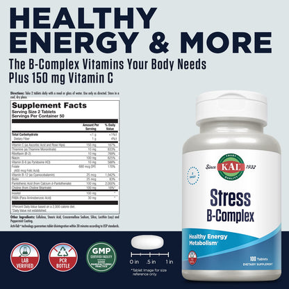 Frasco suplemento vitamínico KAL complejo b para soporte inmunológico