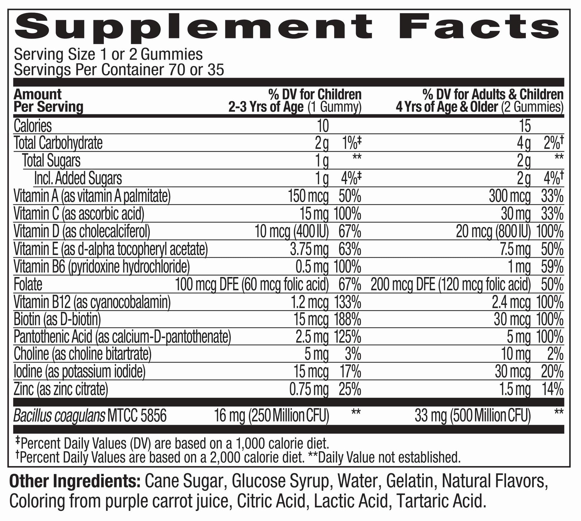Frasco de multivitamínico infantil OLLY con suplementos