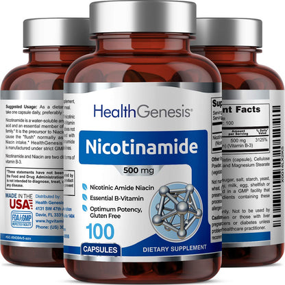 Frasco suplemento Health Genesis nicotinamida piel sana