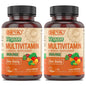 Frascos de suplemento multivitamínico vegano DEVA