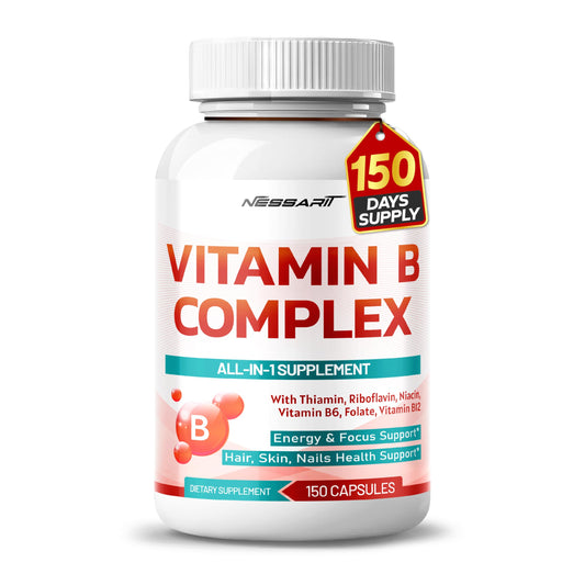 Frasco suplemento complejo vitamina b nessarit 150 cápsulas