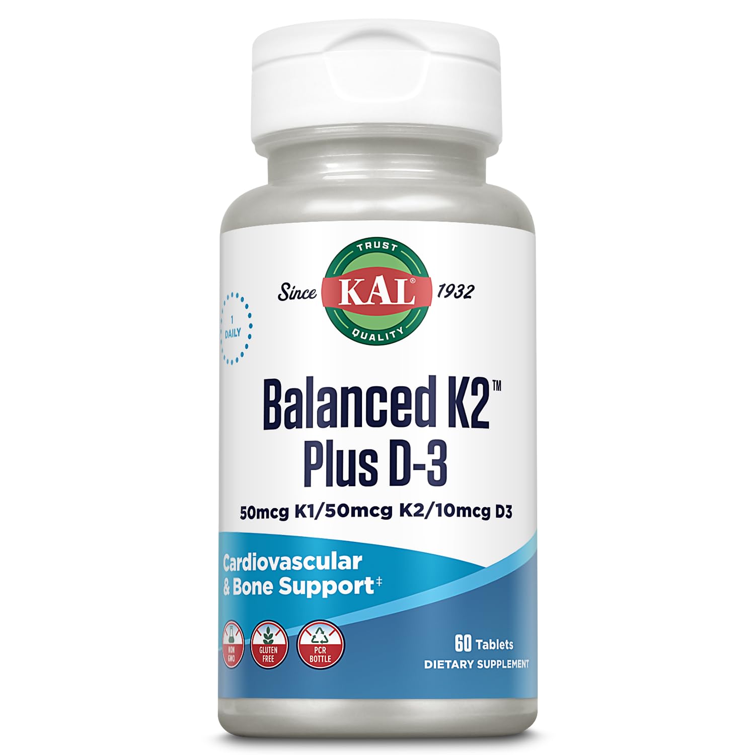 Frasco tabletas KAL Balanced K2 Plus D-3