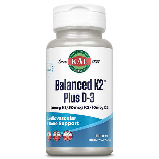 Frasco tabletas KAL Balanced K2 Plus D-3