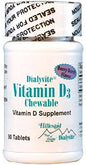 Frasco Tabletas masticables vitamina D3 2000 UI Dialyvite 90 unidades