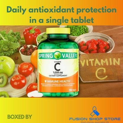 Frasco de tabletas Spring Valley Vitamina C con Rosa Mosqueta