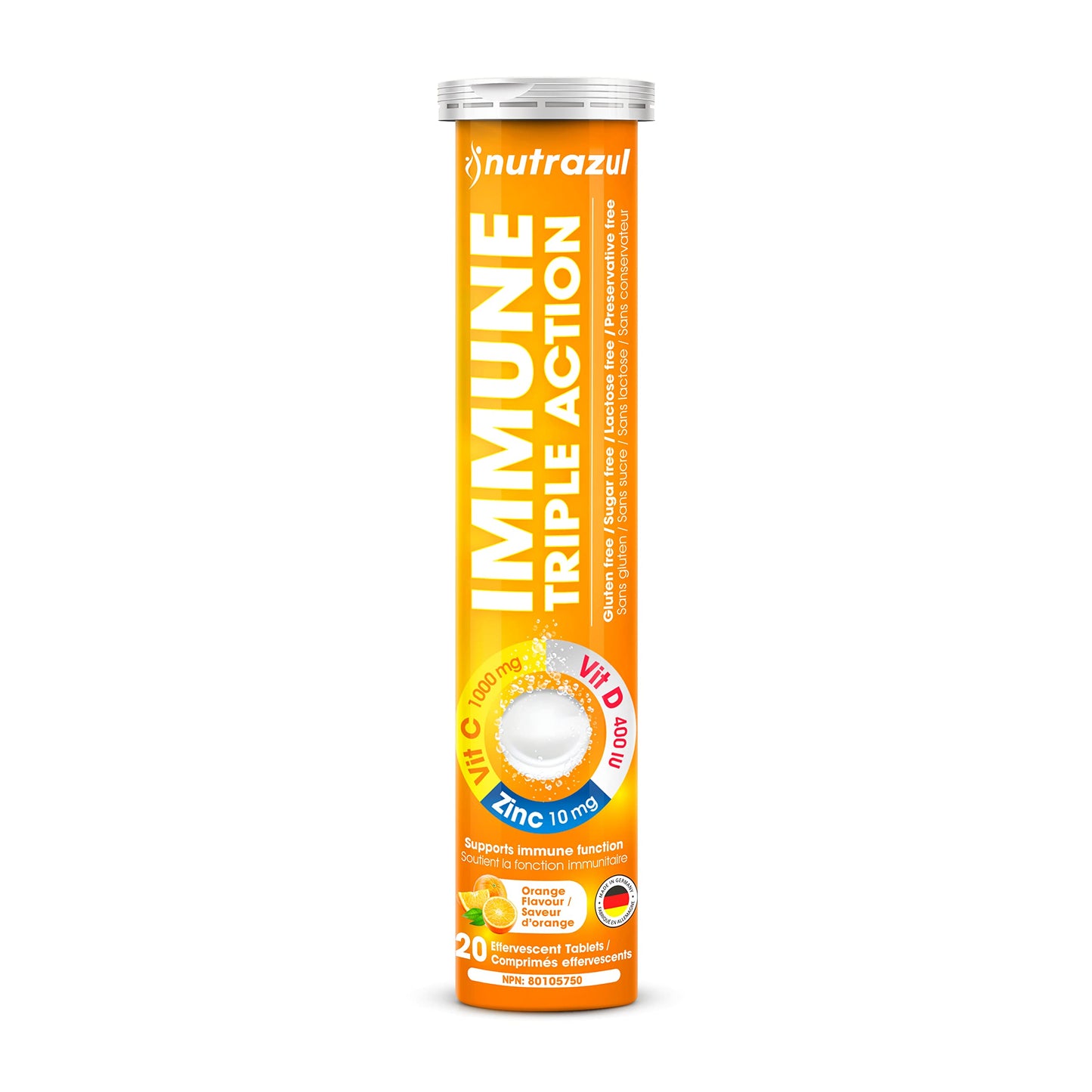 Frasco tabletas vitamina c d zinc Nutrazul