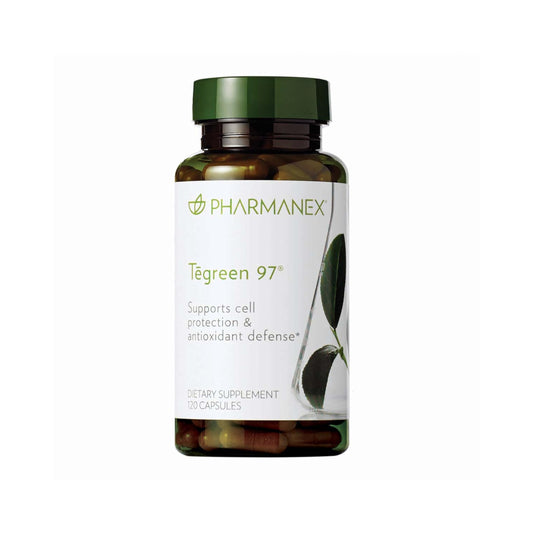 frasco de Tegreen 97 de Nu Skin sobre fondo blanco