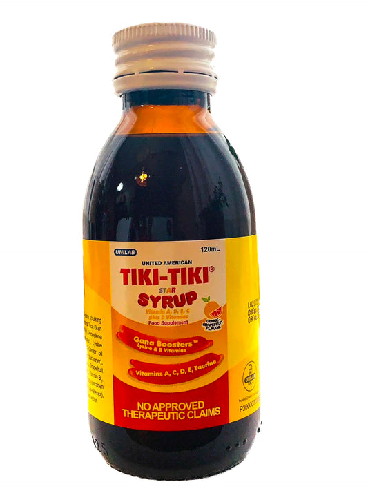 Frasco de Tiki-Tiki Star Plus jarabe multivitamínico 120ml para niños