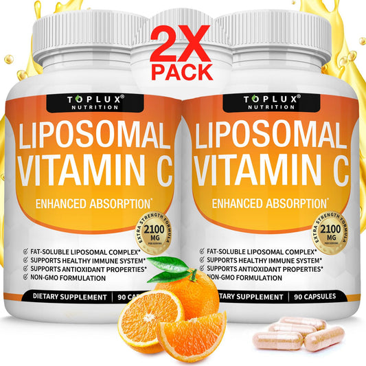 Frasco Toplux vitamina C liposomal 2100mg 90 cápsulas