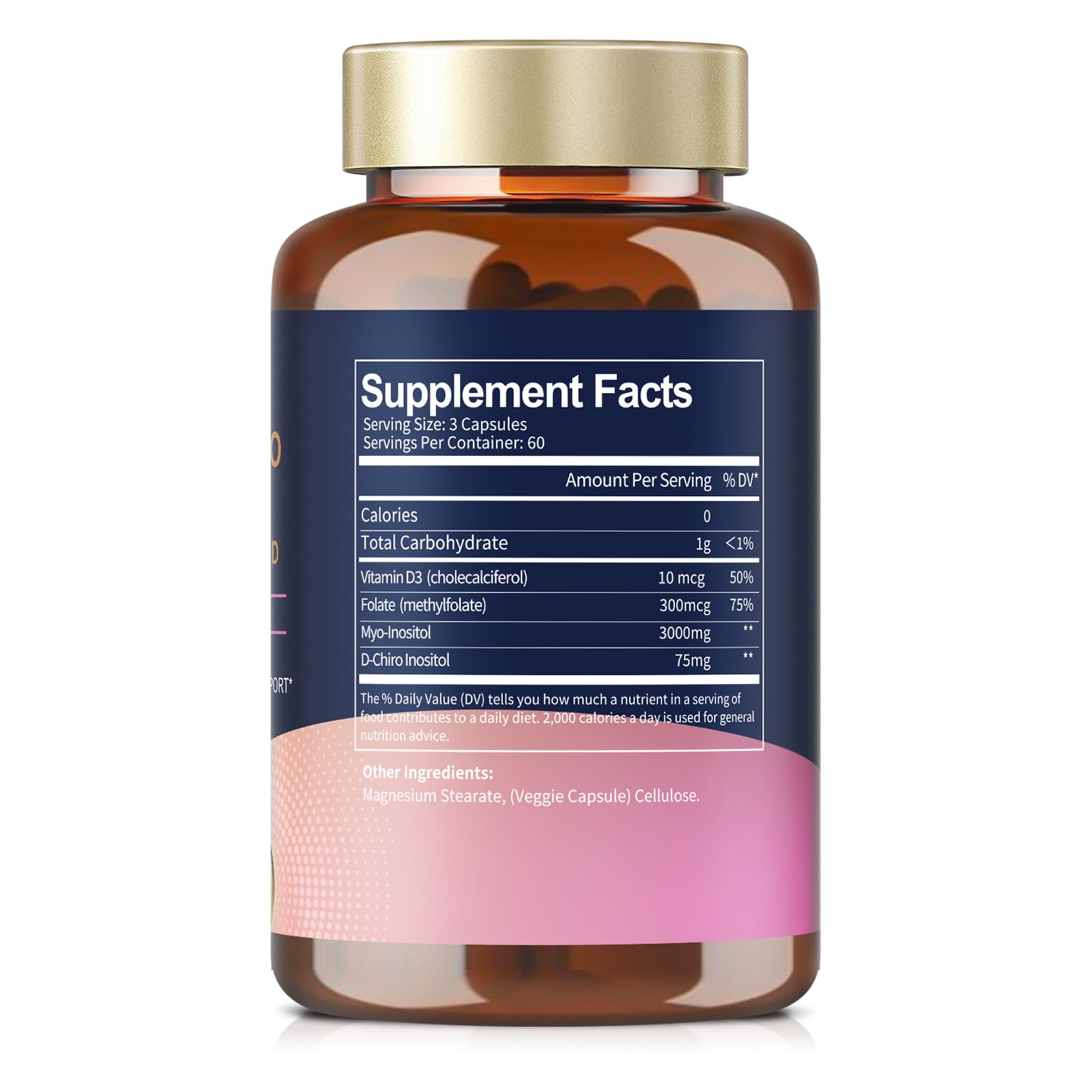 Frasco Totaria suplemento inositol mujer 180 cápsulas 2 meses