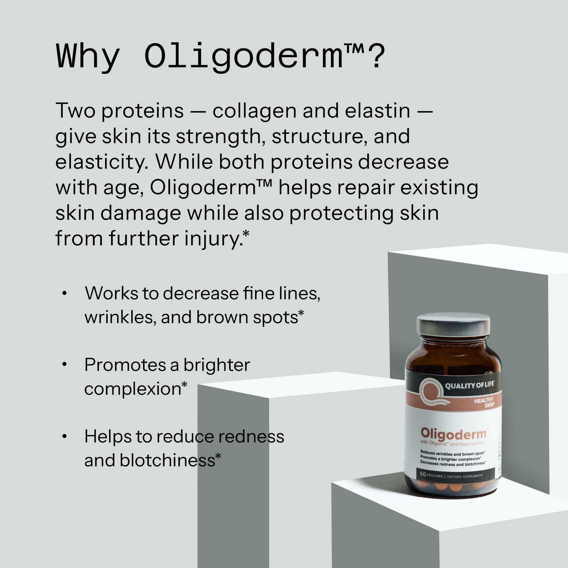 Frasco trasero con información suplemento Oligoderm