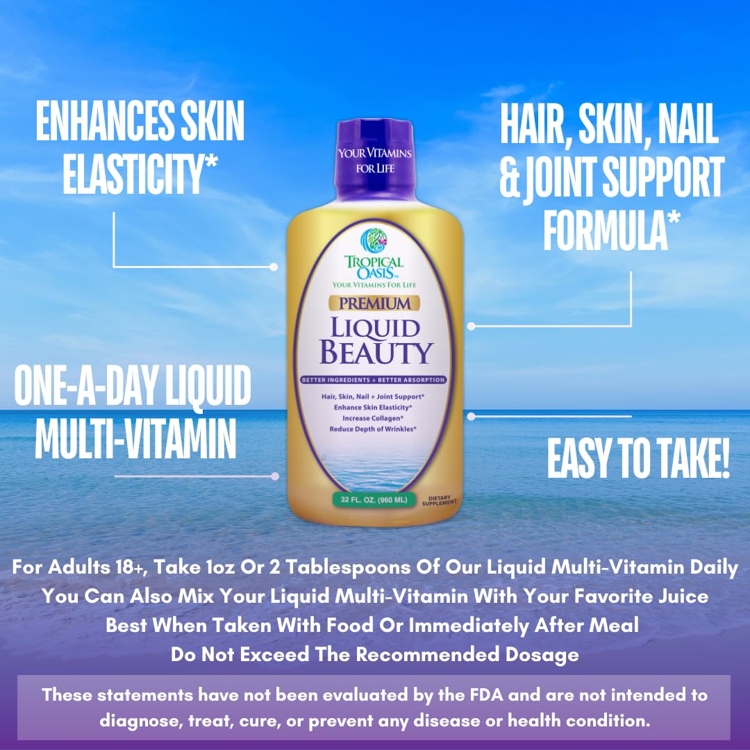 Frasco Tropical Oasis suplemento belleza líquida