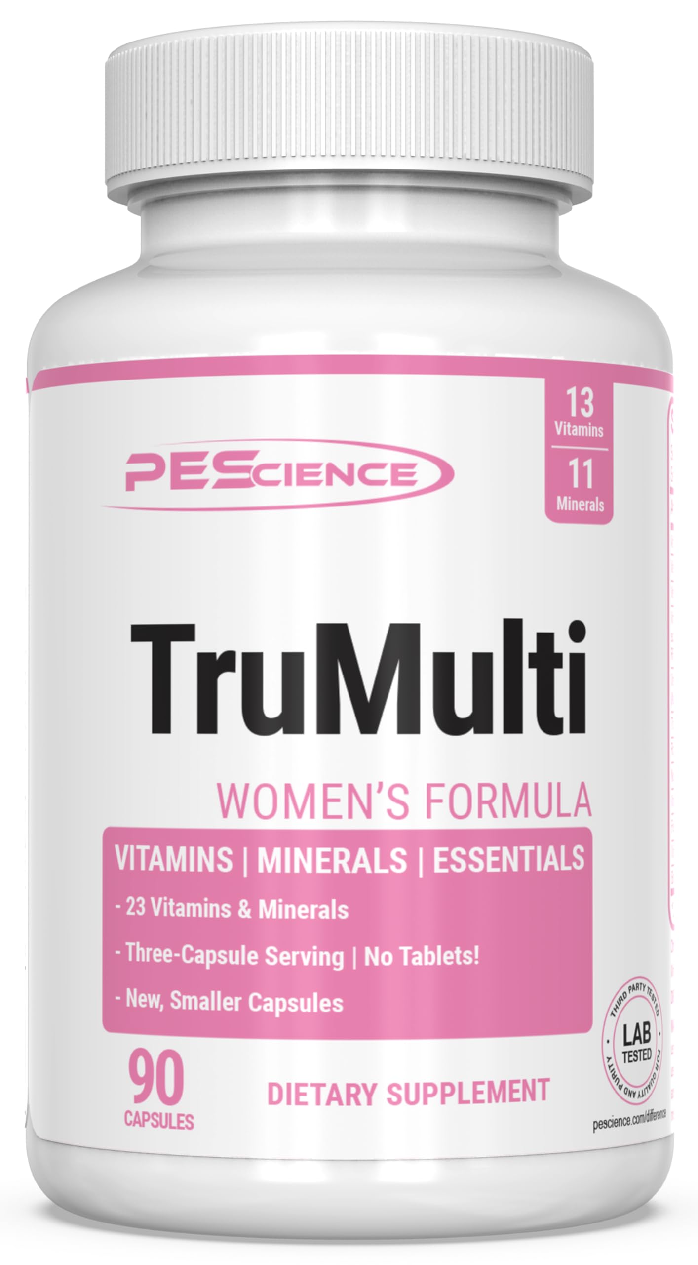 Frasco de TruMulti multivitamínico para mujeres con vitaminas de calidad