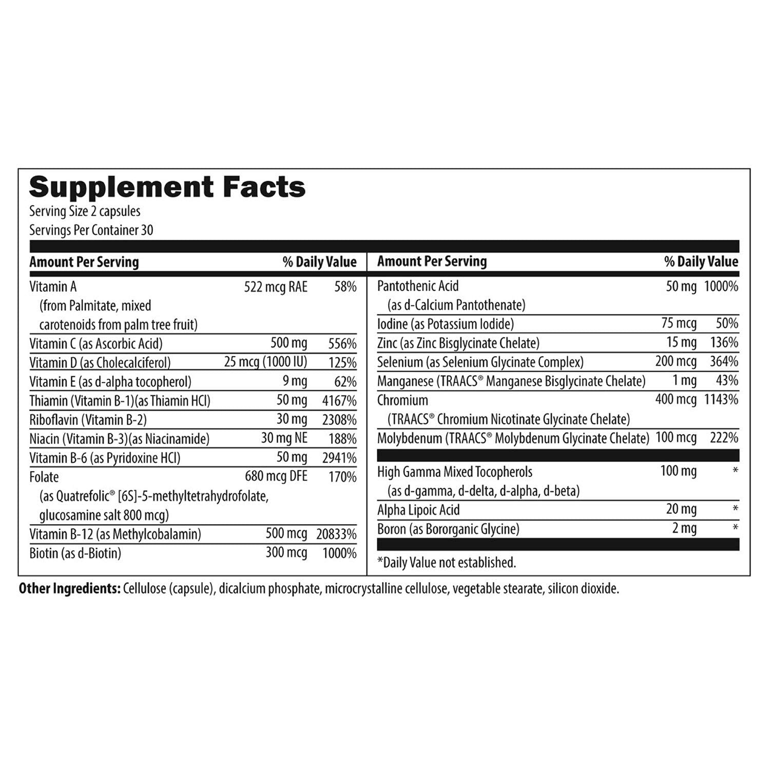 Frasco Twice Daily Multi multivitaminas 60 cápsulas