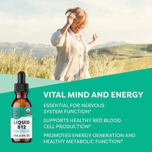 Frasco vimergy vitamina b12 líquida 30ml con glicerina linaza