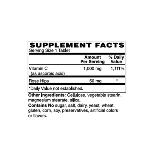 Vista posterior de vitamina C-1000 mg Pine Hill Farm
