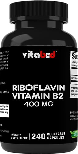 Frasco Vitabod vitamina B2 400mg 240 cápsulas vegetarianas