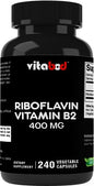 Frasco Vitabod vitamina B2 400mg 240 cápsulas vegetarianas